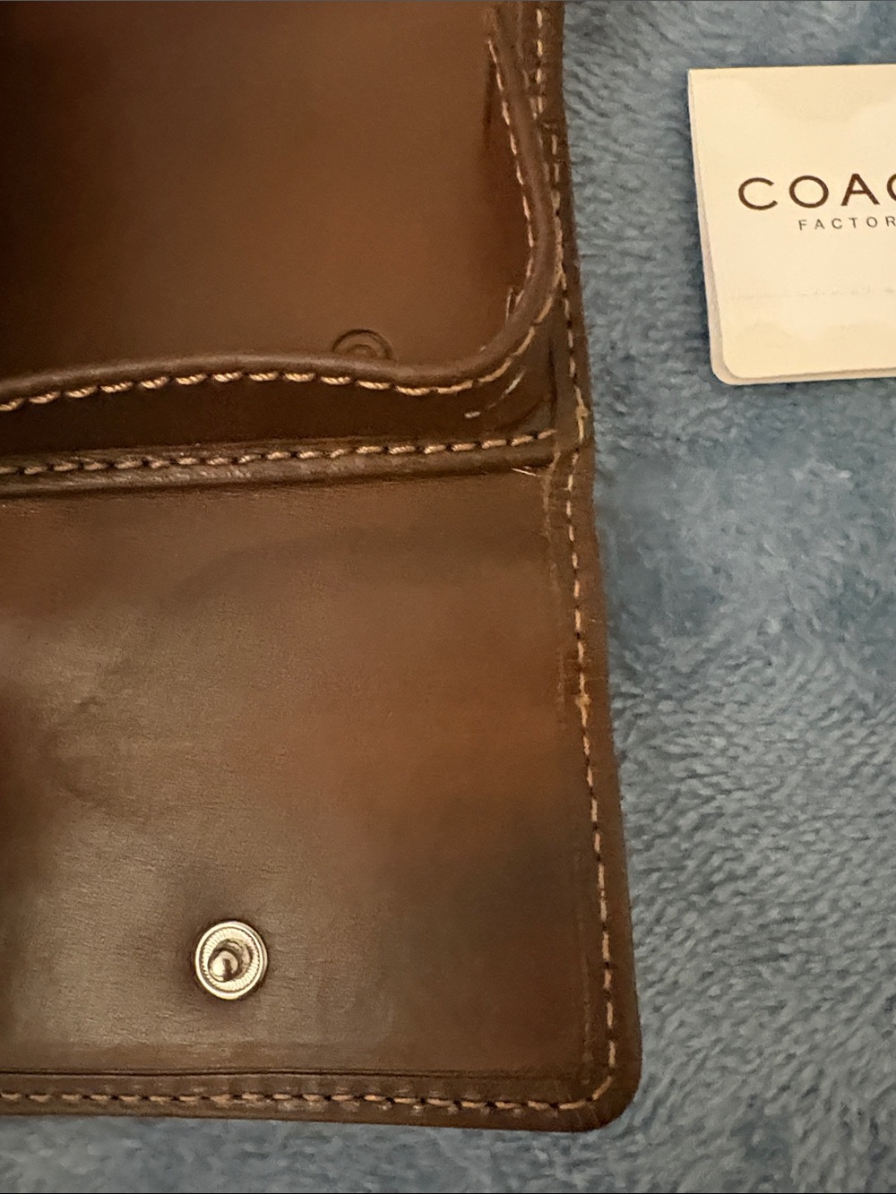 Coach Brown Signature Canvas Contact Lens Case with Leather Trim - Picture 6 of 10